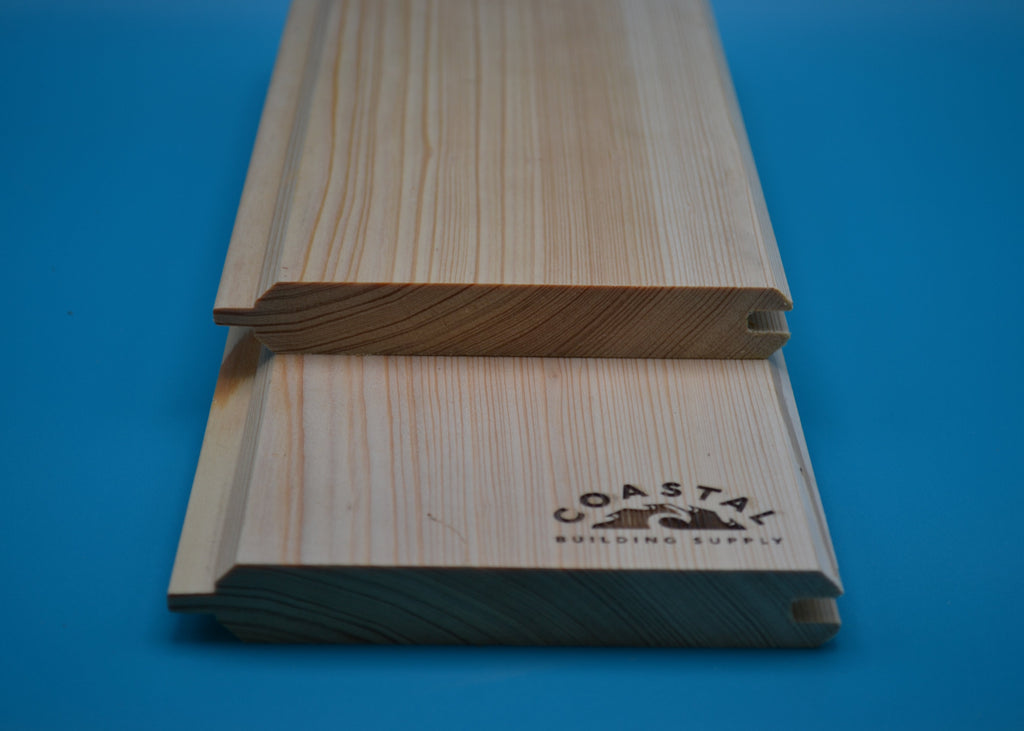 1 x 6 Cypress Select (T&G V-Groove) on a blue background