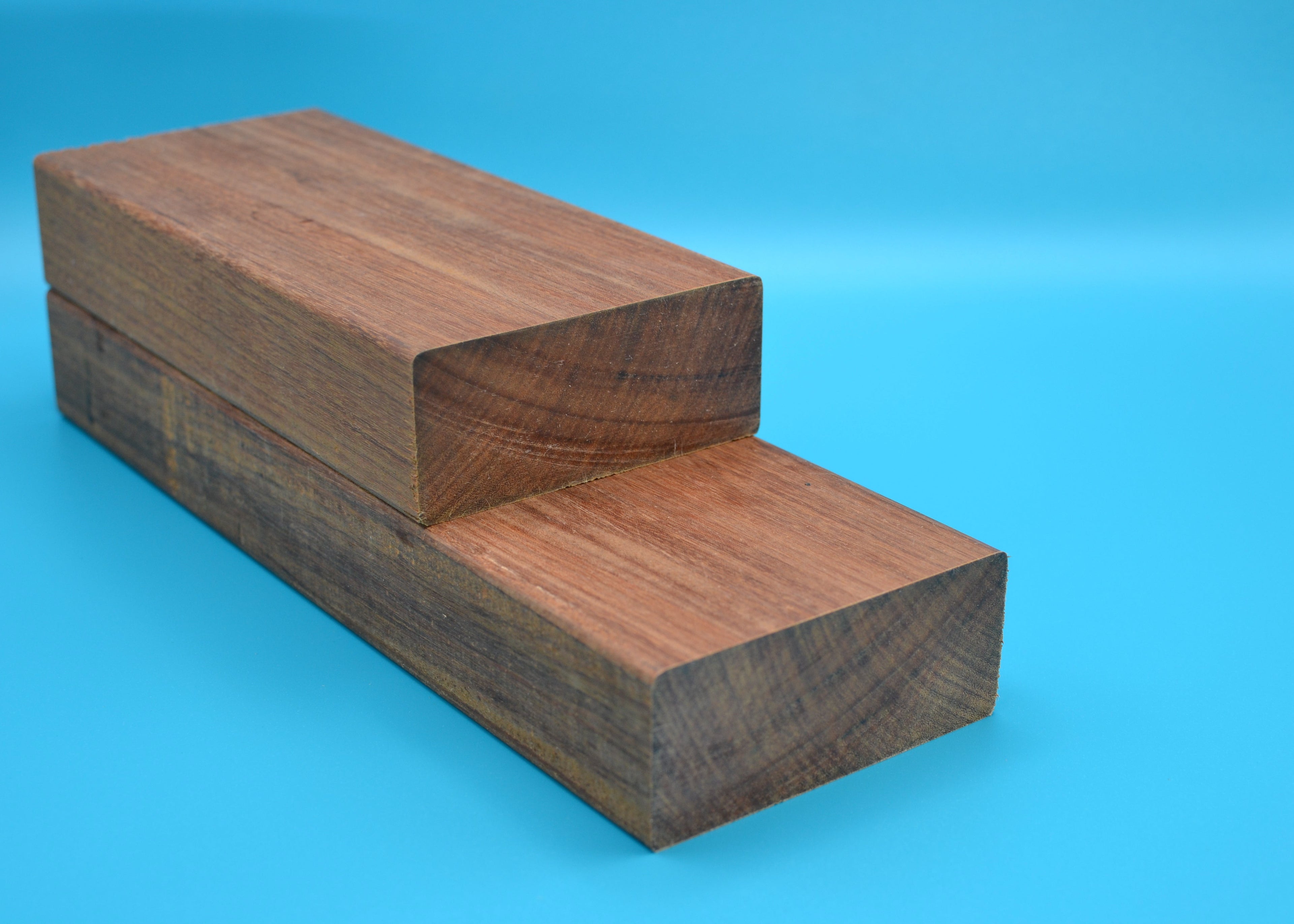 Ipe 2x4 E4E Wood on blue background